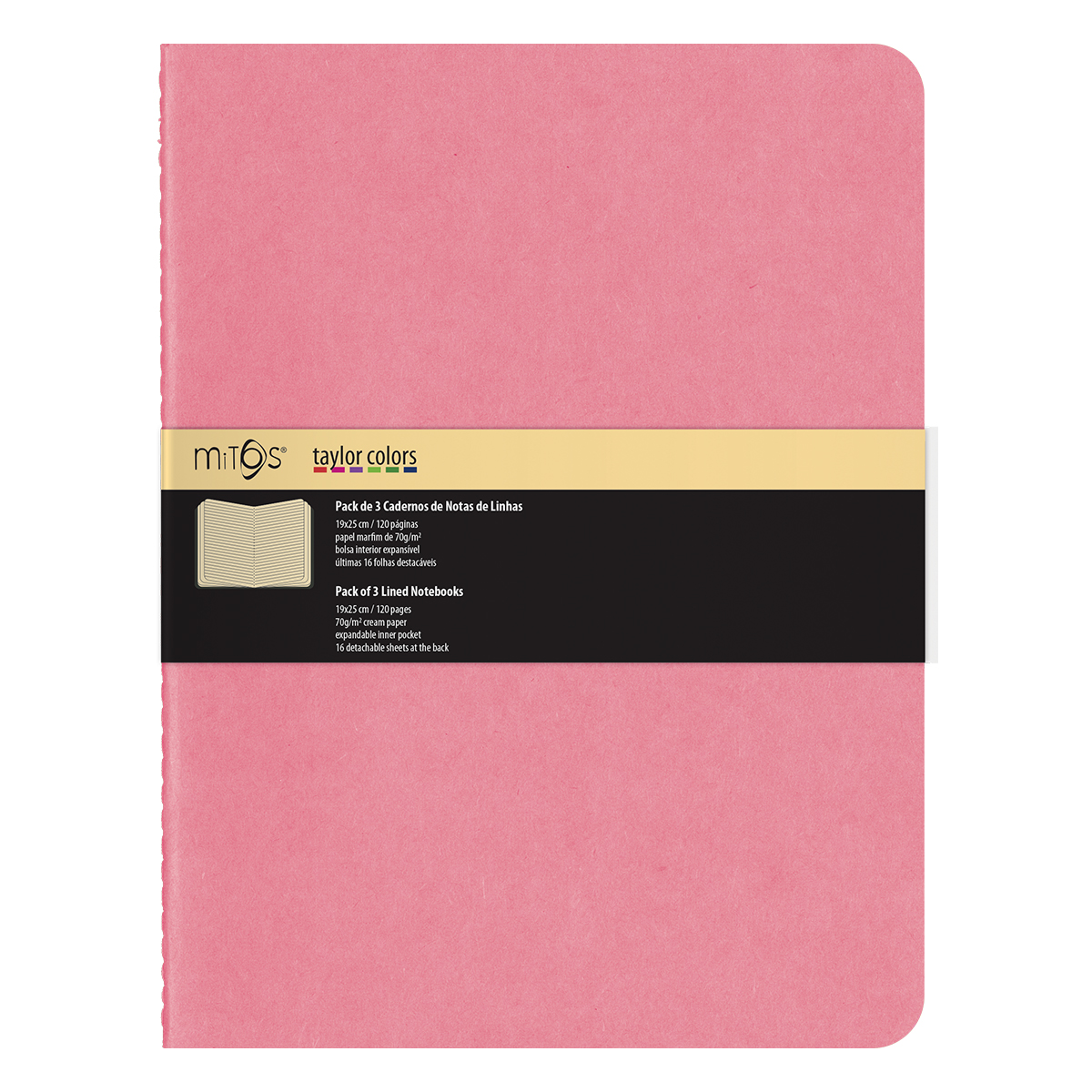 MITOS® TAYLOR-Pack3 Cadernos Notas Linhas(19x25cm)120pag